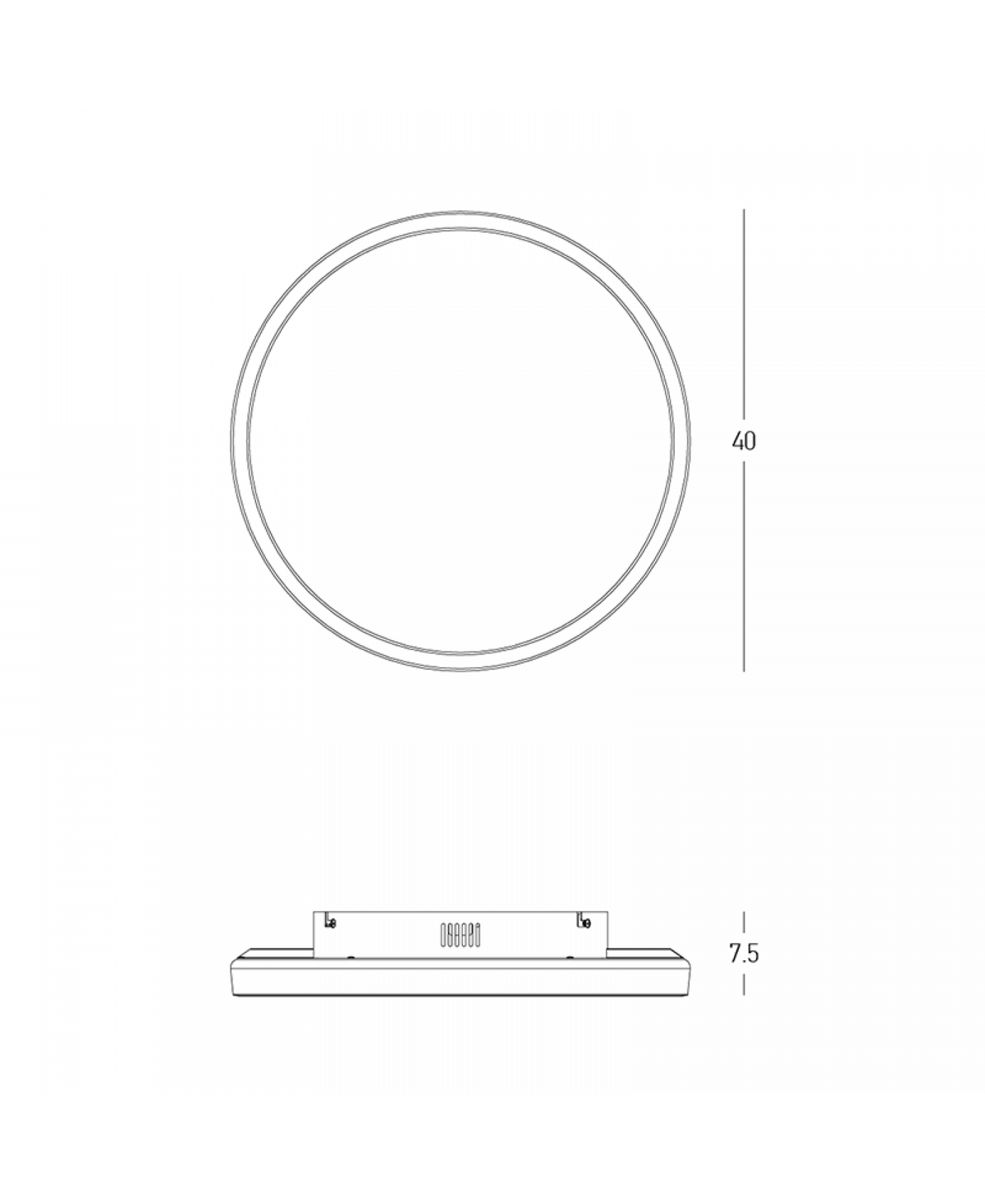 Plafonnier ZAMBELIS D400 27W CCT Dimmable DESIGN Noir Brosse 25163