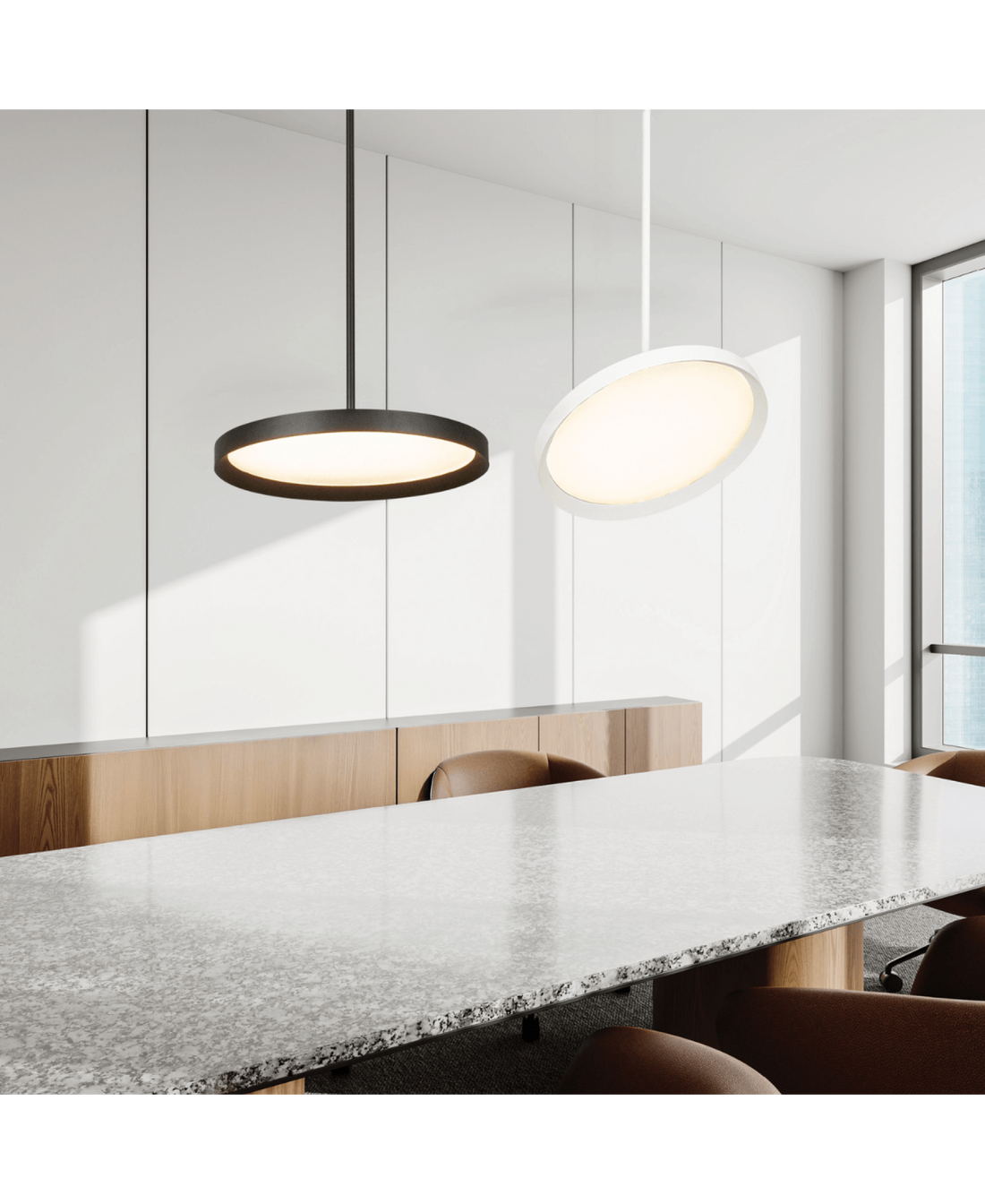 Suspension ZAMBELIS 36W 2700K-4000K LED DALI DESIGN Blanc Sable 25209