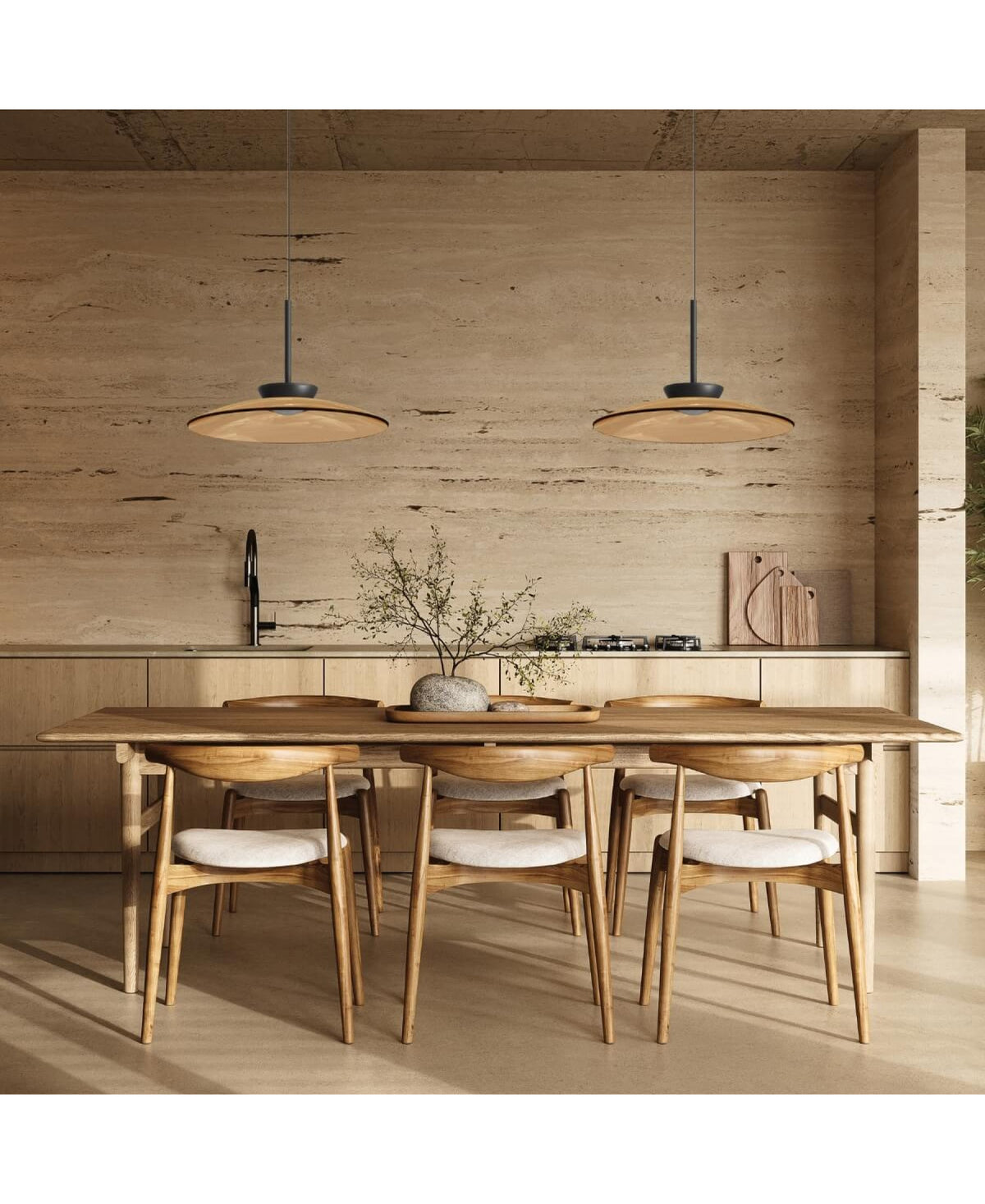 Suspension ZAMBELIS D500 31W Direct/Indirect CCT Dimmable DESIGN Verre Brun et Noir Mat 25274