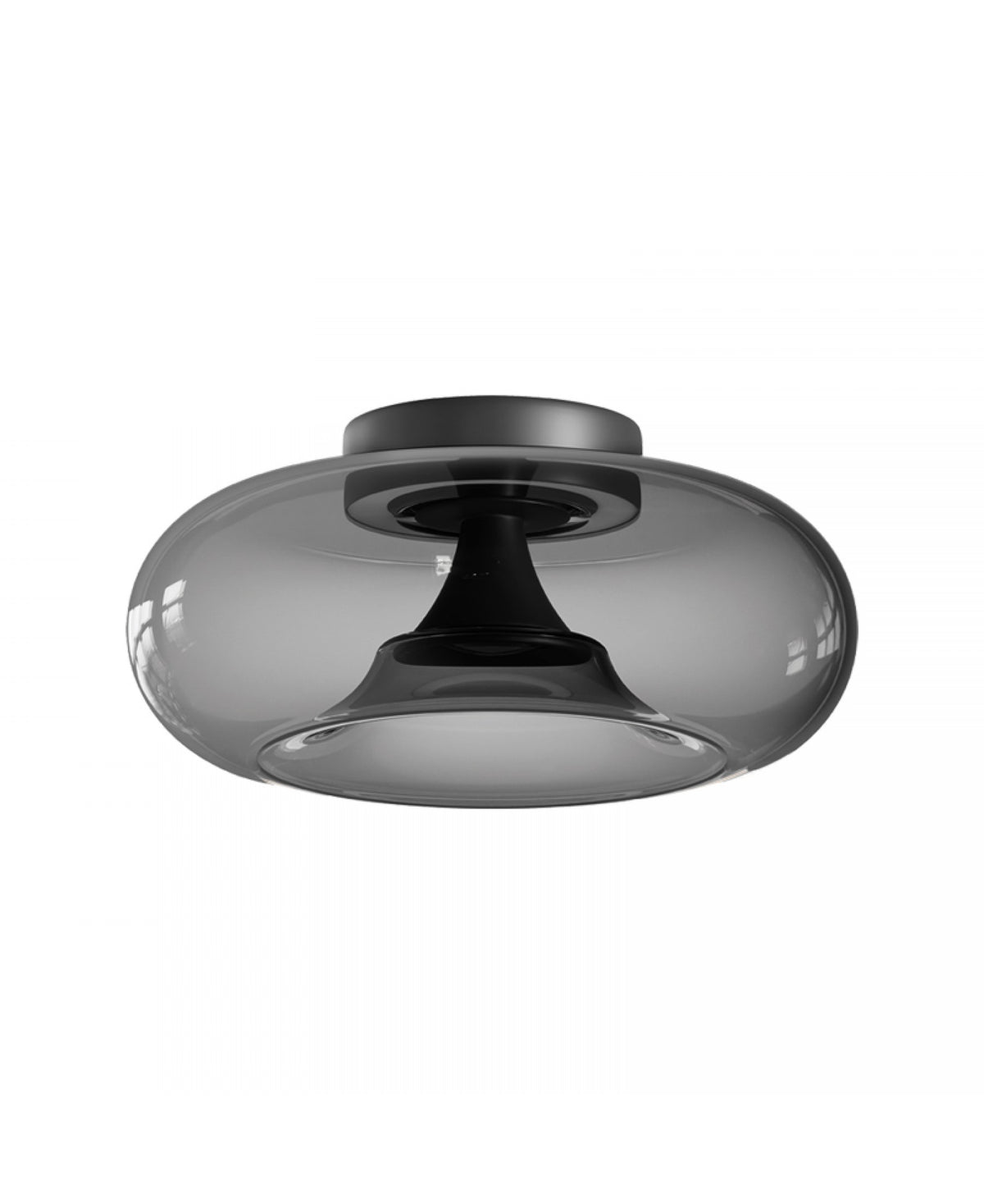 Plafonnier ZAMBELIS D350 30W CCT Dimmable DESIGN Verre Fume et Noir Mat 25279