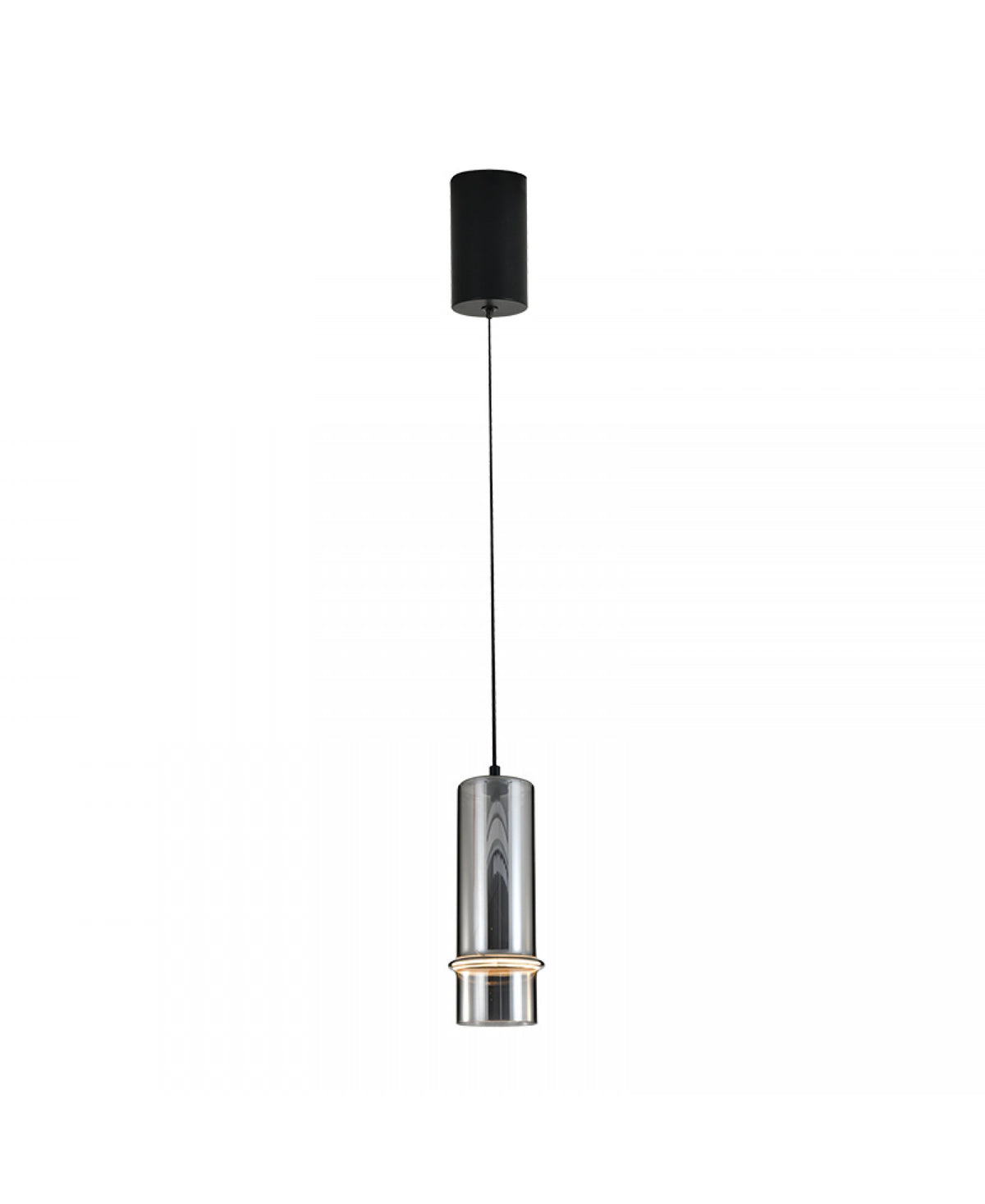 Suspension ZAMBELIS D110 6W Dimmable DESIGN Noir Verre Fume et Noir Sable 2533
