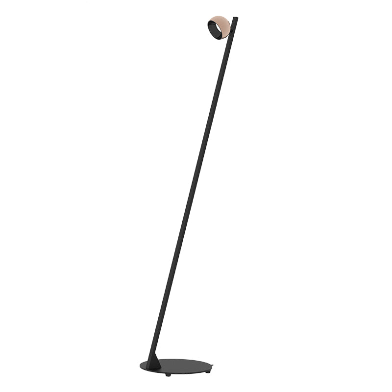 Lampe sur Pied ZAMBELIS 7W Tactile Dimmable DESIGN Noir Sable et Or Brosse 25344