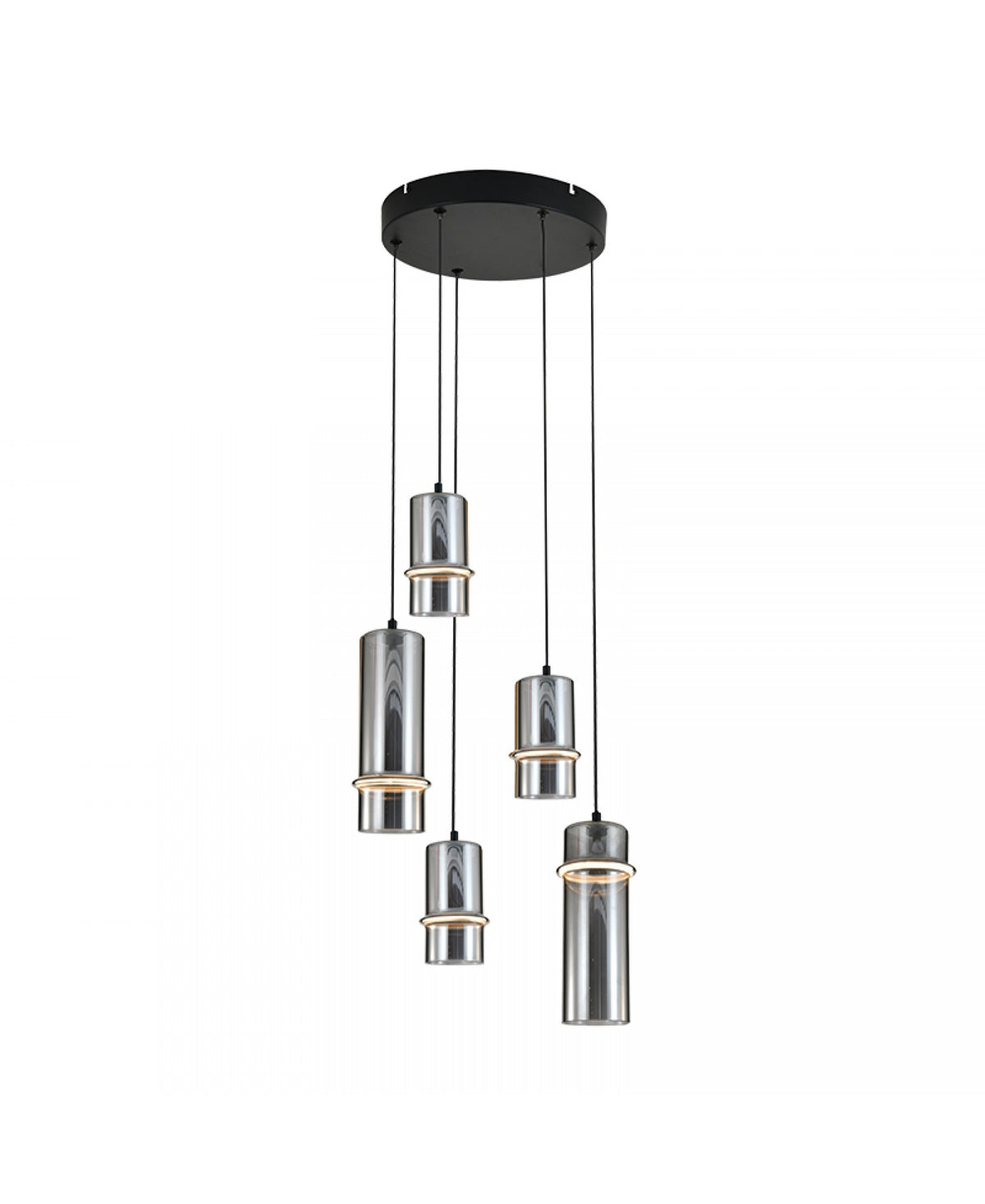 Suspension ZAMBELIS D300 20W Dimmable DESIGN Verre Fume et Noir Sable 2535