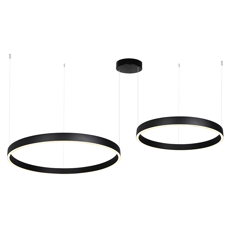 Suspension ZAMBELIS D800 + D600 118W Dimmable Direct/Indirect DESIGN Noir Sable 25372