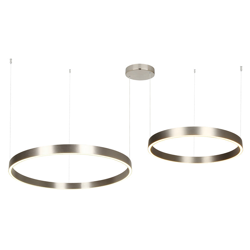 Suspension ZAMBELIS D800 + D600 118W Dimmable Direct/Indirect DESIGN Nickel Brosse 25373