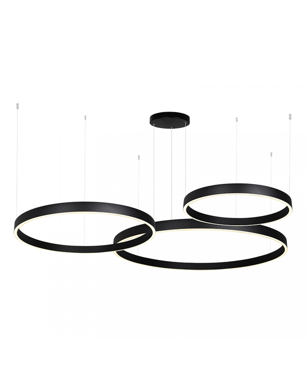 Suspension ZAMBELIS D1000 + D800 + D600 174W Dimmable Direct/Indirect DESIGN Noir Sable 25375