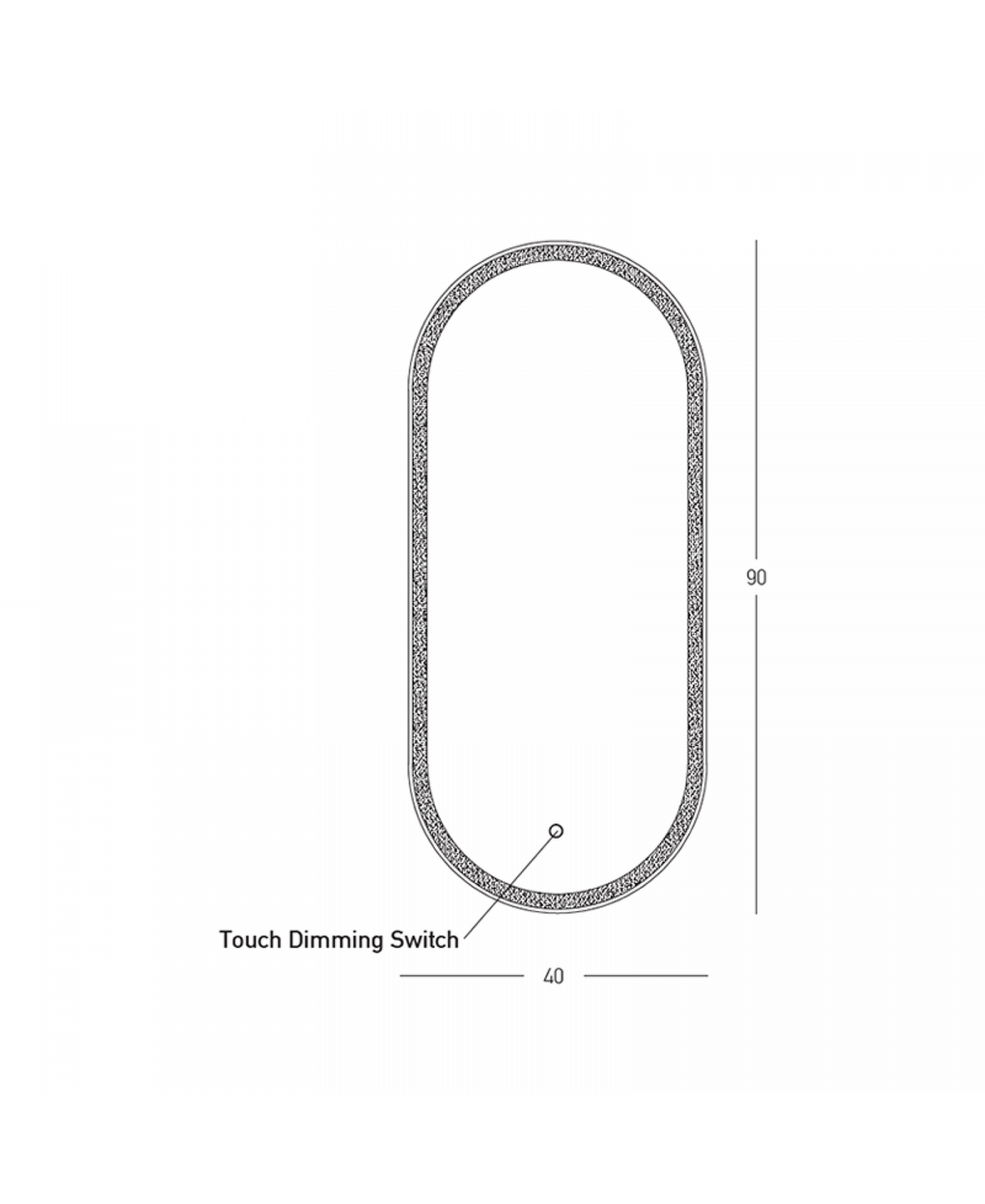 Miroir LED ZAMBELIS 18W IP44 DESIGN Noir 25386-B FS