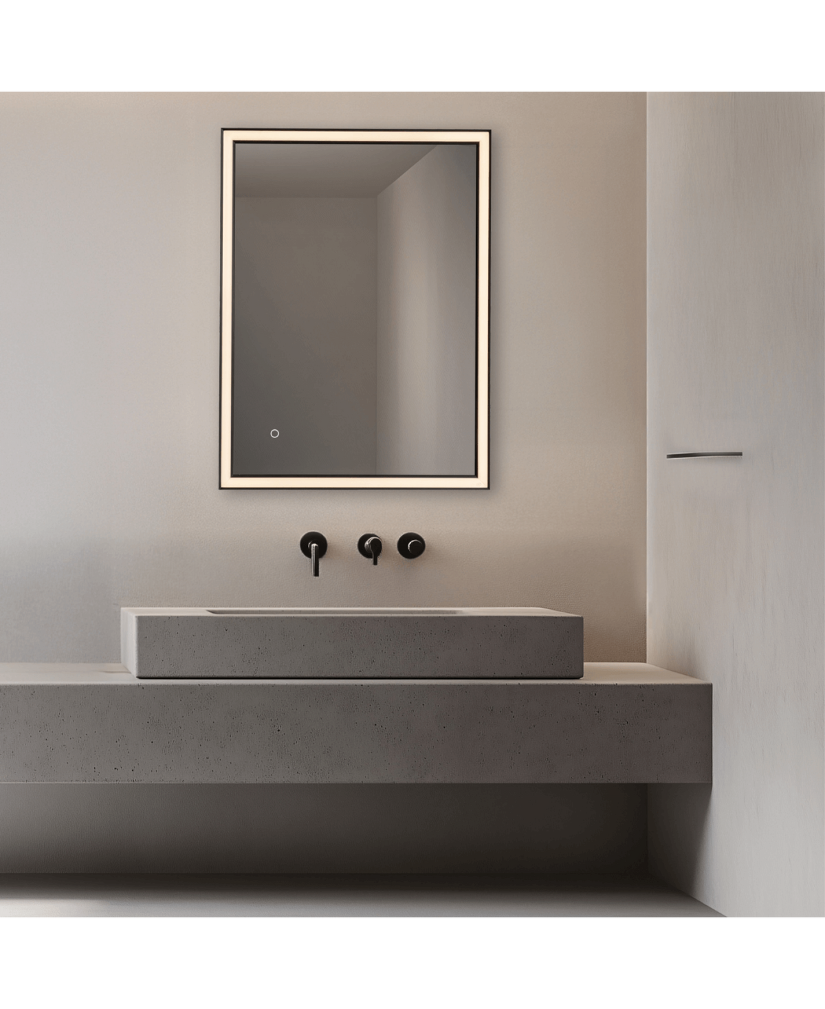 Miroir ZAMBELIS Tactile 23W CCT Dimmable IP44 DESIGN Noir Mat 25392