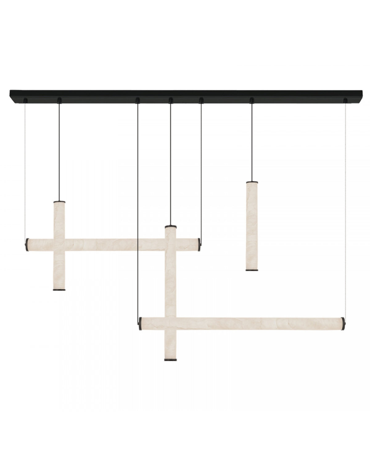 Suspension ZAMBELIS 93W Dimmable DESIGN Albatre et Noir Sable 25421
