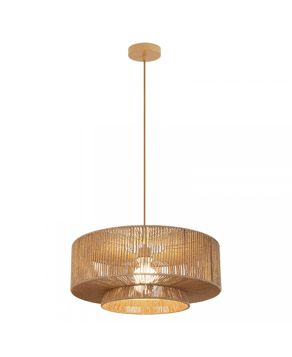 Suspension ZAMBELIS D500 E27 DESIGN Corde de Papier Naturelle Sans Source 25440