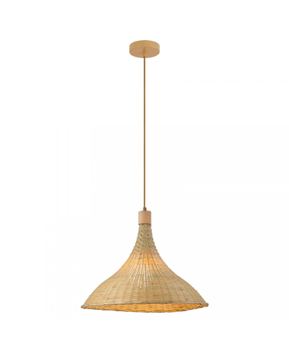 Suspension ZAMBELIS D480 E27 DESIGN Rotin Sans Source 25441
