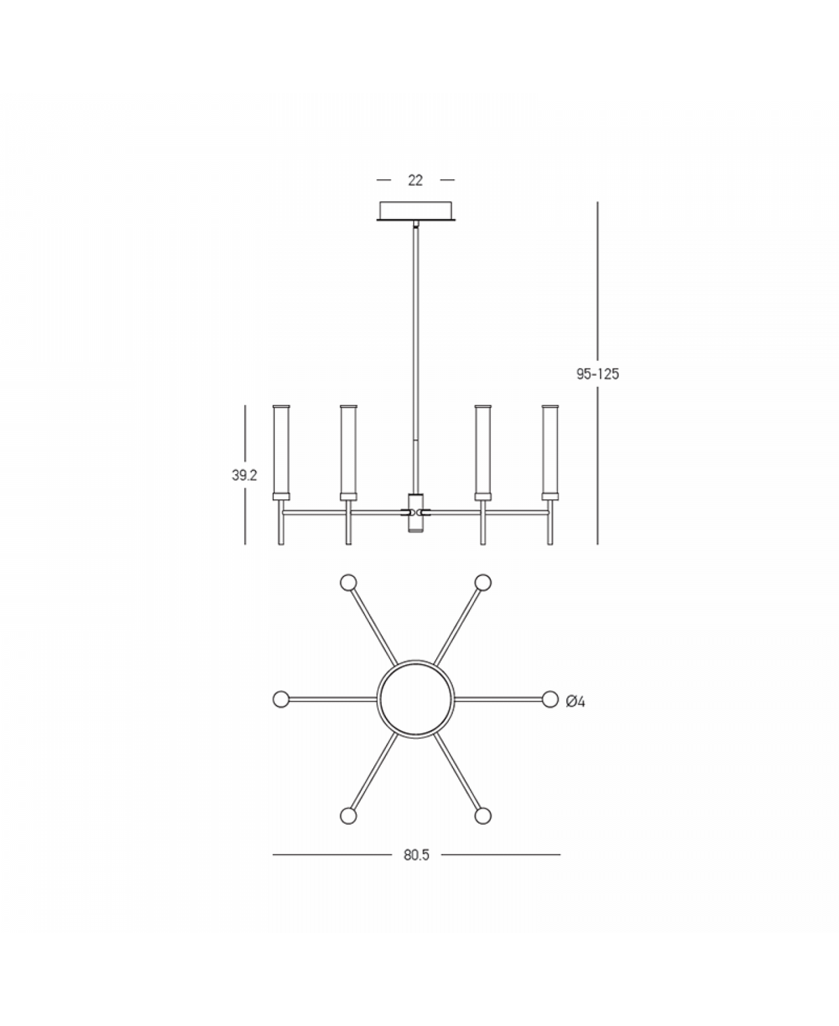Suspension ZAMBELIS D805 46W Dimmable DESIGN Or Brosse 25449
