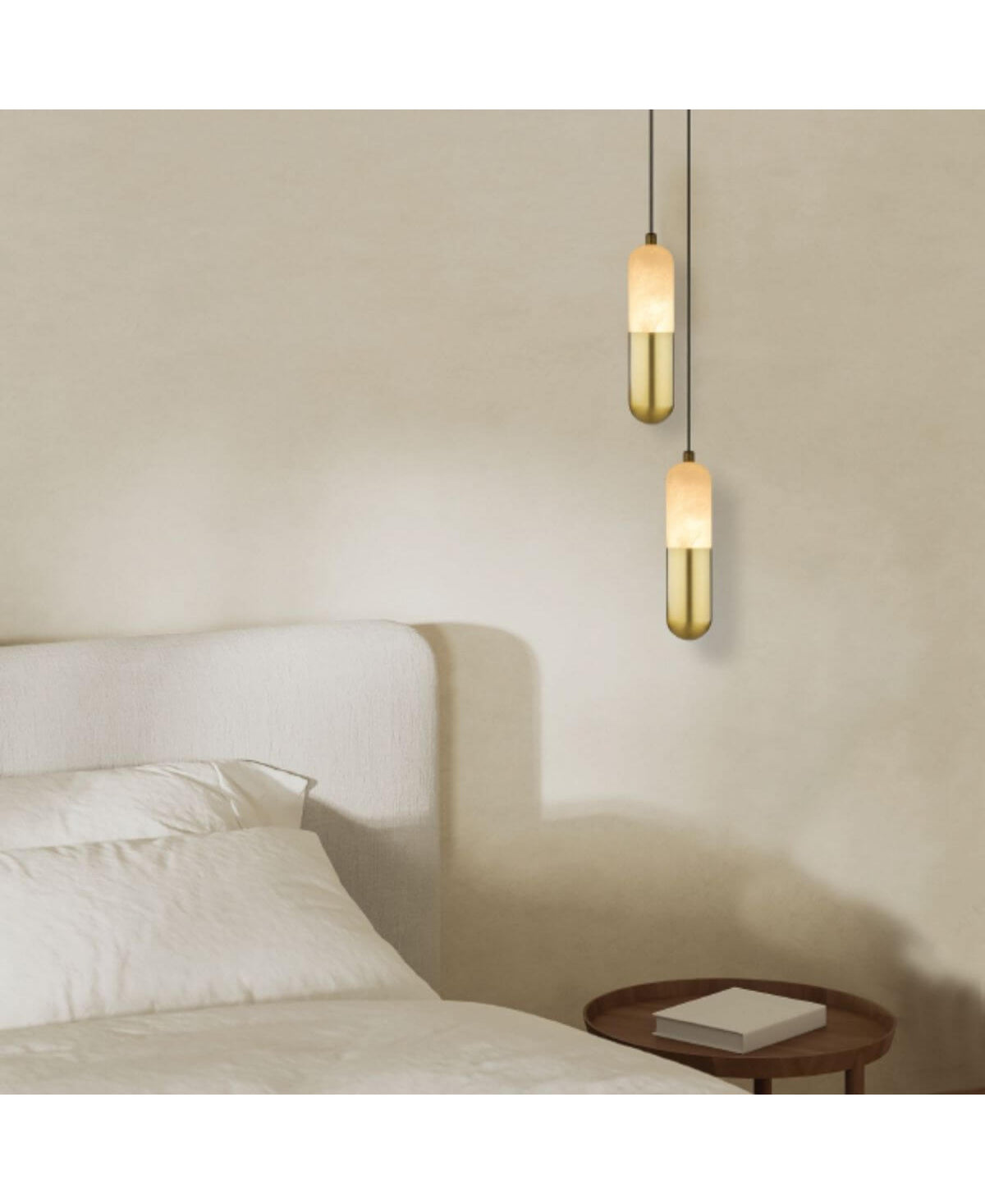 Suspension ZAMBELIS D50 7W Dimmable DESIGN Albatre Blanc et Laiton 2545