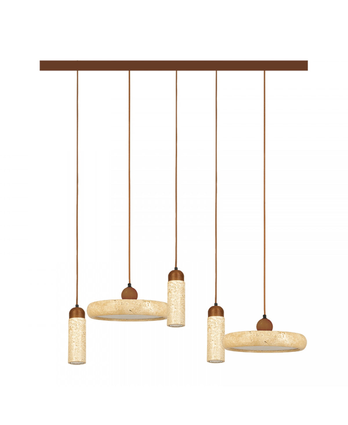 Suspension ZAMBELIS 44W + 3xGU10 DESIGN Pierre Naturelle ET Bois Sans Source 25451
