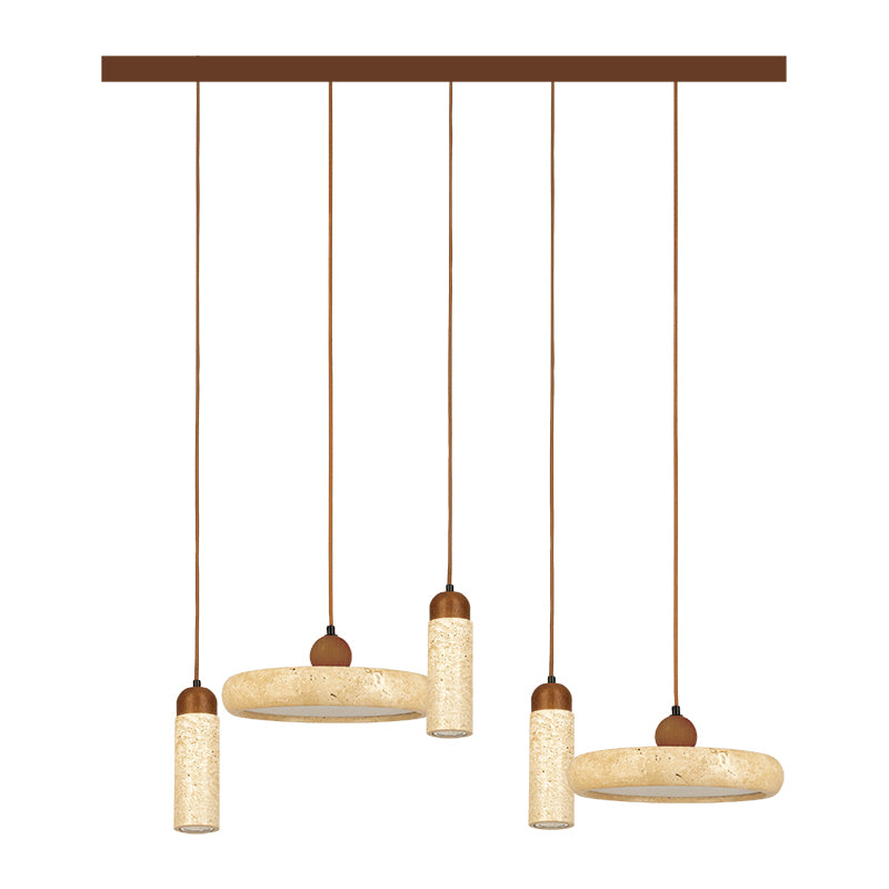 Suspension ZAMBELIS 44W + 3xGU10 DESIGN Pierre Naturelle ET Bois Sans Source 25451