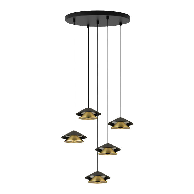 Suspension ZAMBELIS D350 45W Dimmable DESIGN Noir Sable et Or Brosse 25453