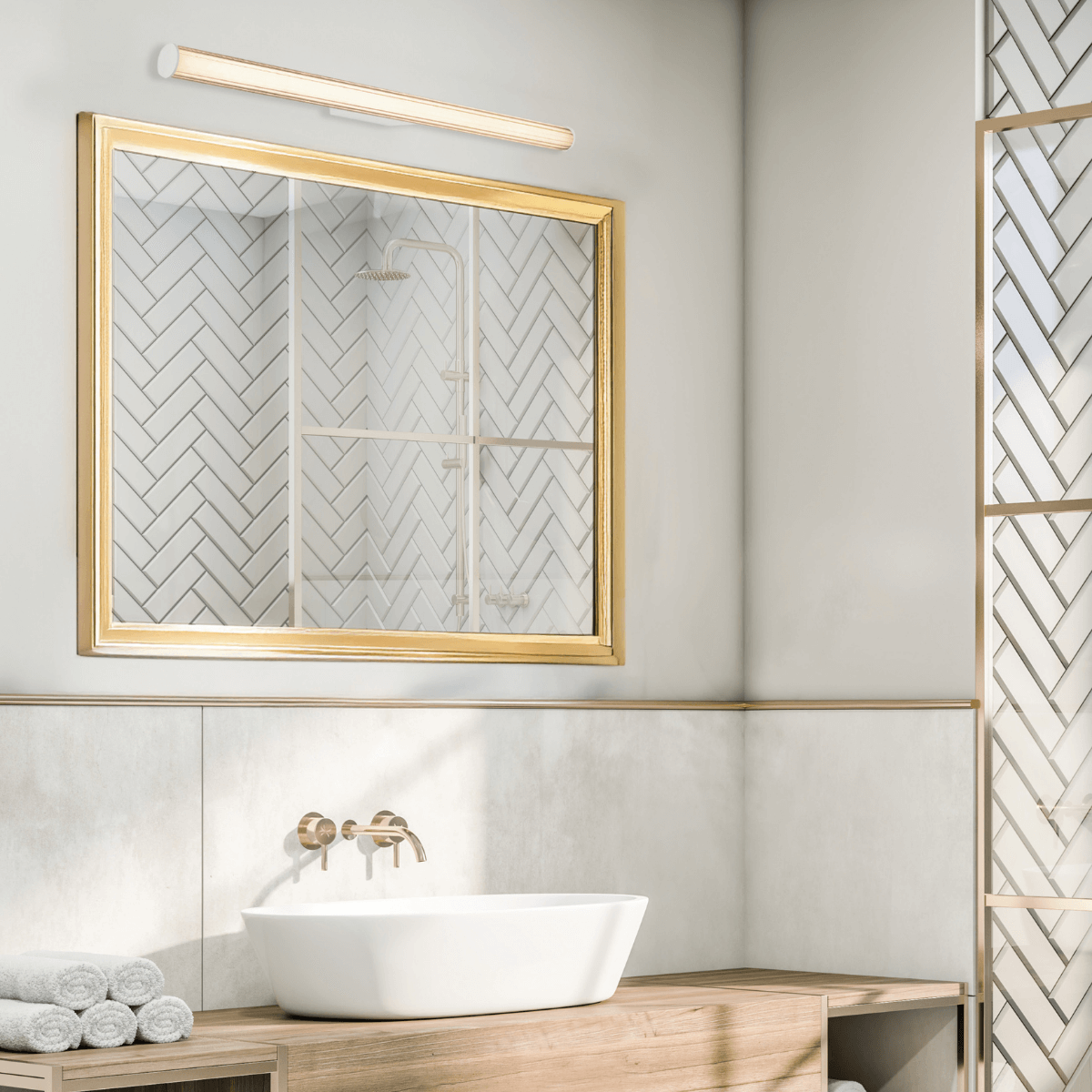 Applique Salle de Bain ZAMBELIS 20W CCT IP44 DESIGN Blanc Sable 25457