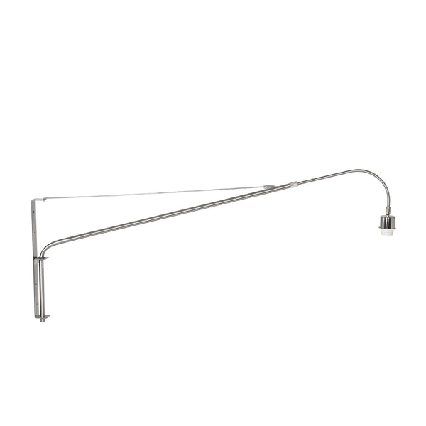 Steel-colored Elegant Classy 2574ST wall lamp without lampshade with E27 socket