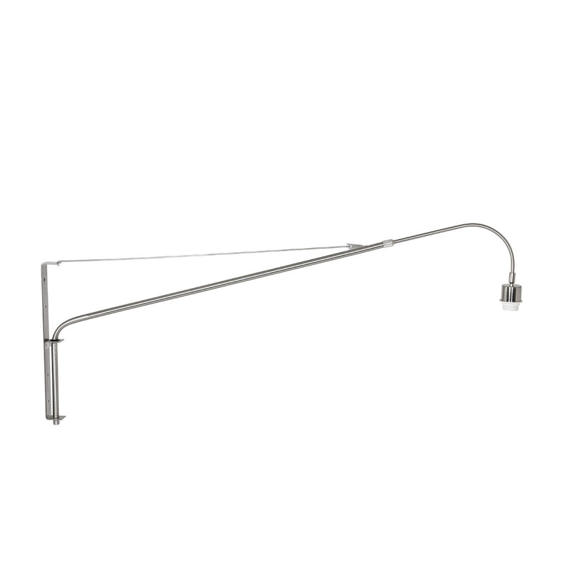 Steel-colored Elegant Classy 2574ST wall lamp without lampshade with E27 socket