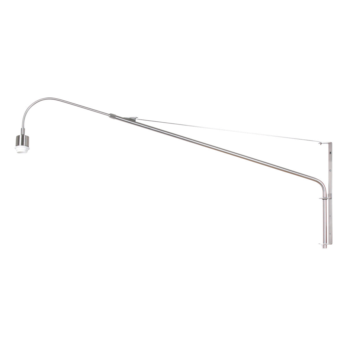 Steel-colored Elegant Classy 2574ST wall lamp without lampshade with E27 socket