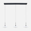 Black 3-light pendant lamp, white glass diffusers | Tallerken