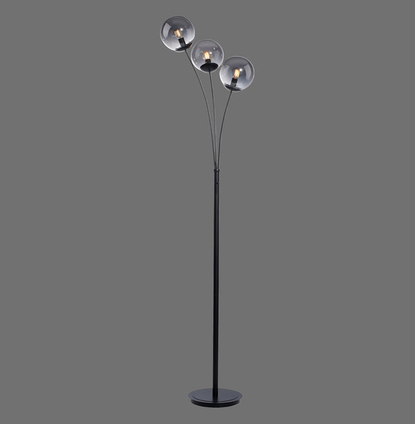 Lampadaire Big Widow 3 lumières noir, verre