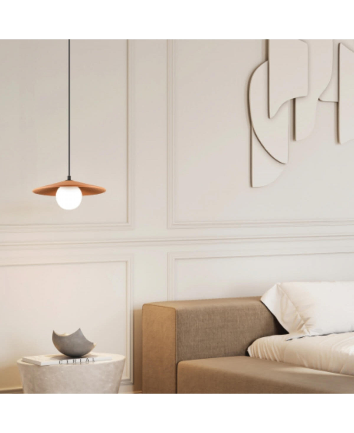 Suspension ZAMBELIS D285 G9 DESIGN Terracotta et Noir Sans Source 2598