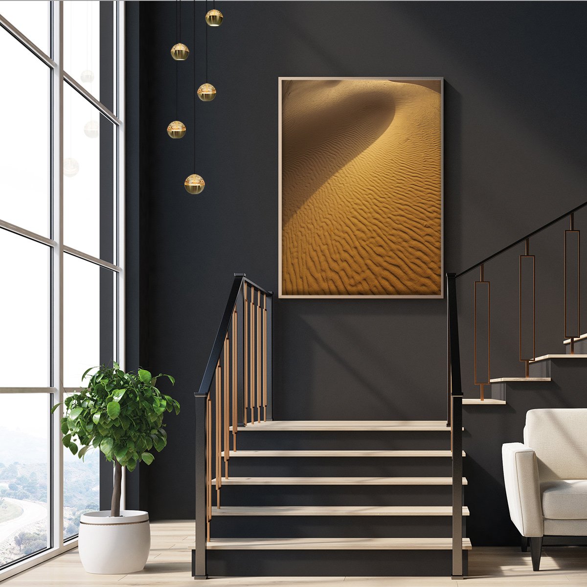 Suspension luminaire Belluno doré