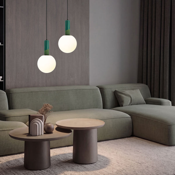 Suspension ZAMBELIS 7W DESIGN Vert Porcelaine 2601