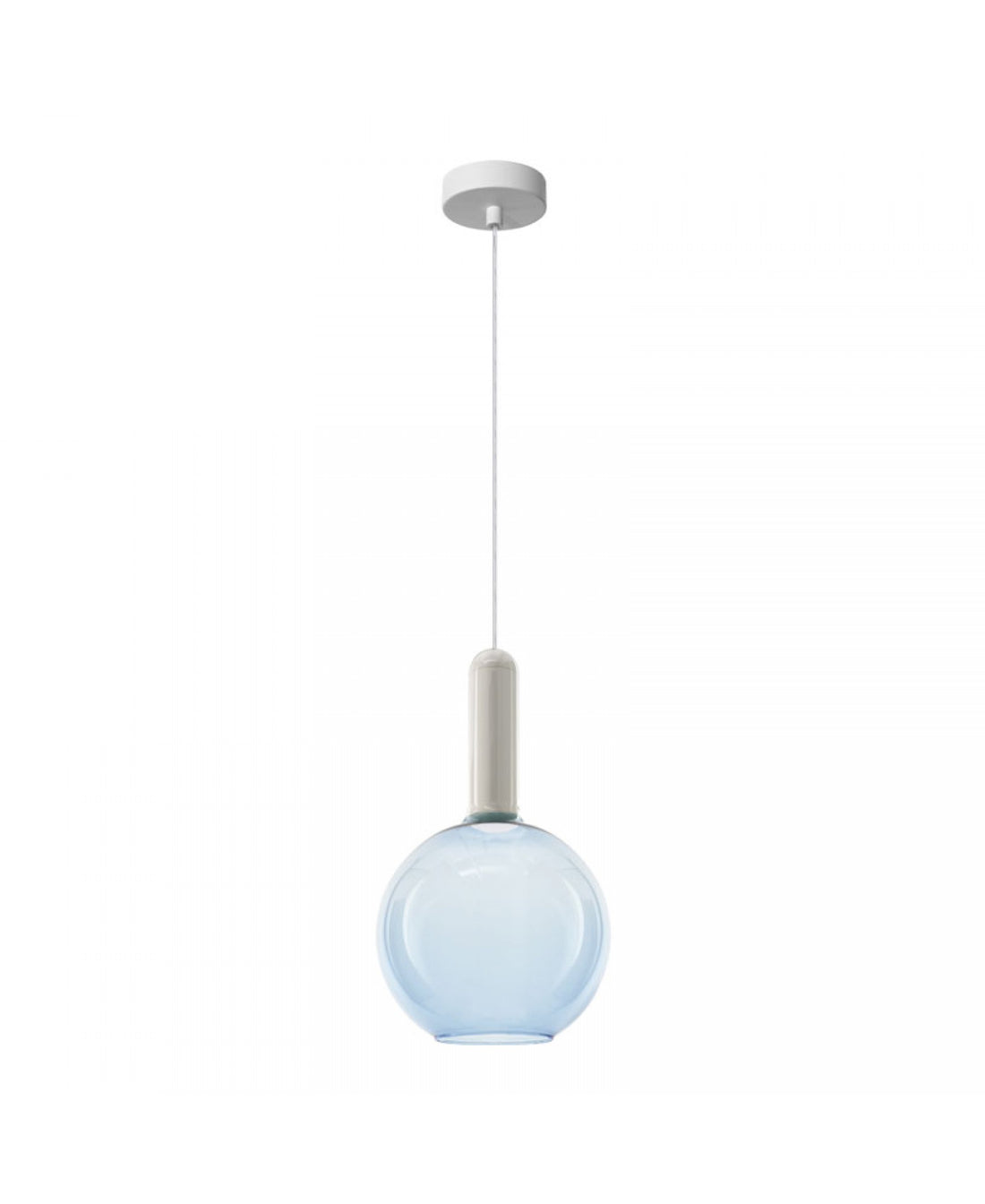Suspension ZAMBELIS 5W DESIGN Verre Gris-Blanc Mat 2604