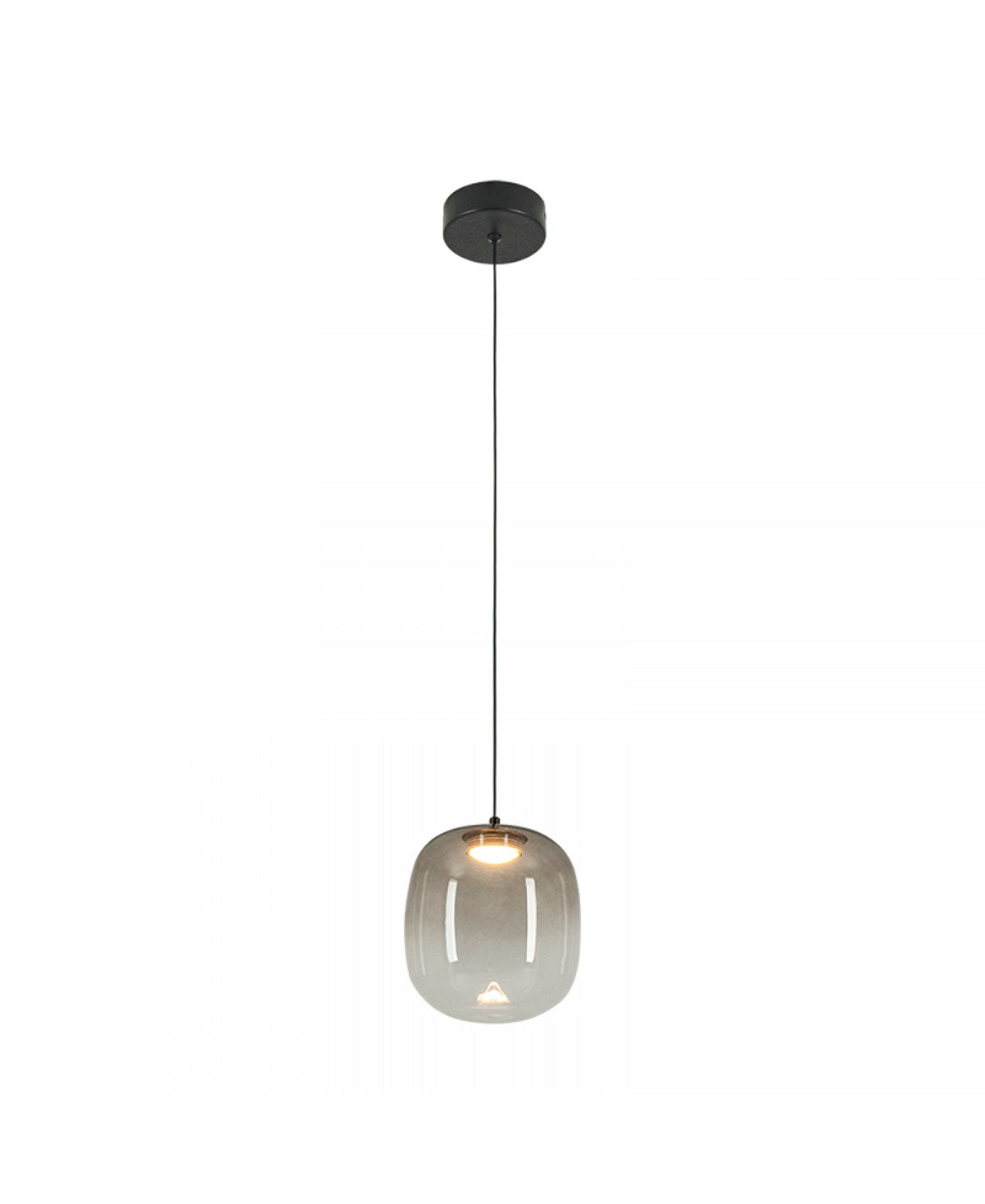 Suspension ZAMBELIS 4W DESIGN Verre Fume-Noir Mat 2610