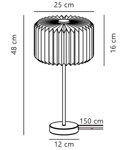 Lampe à poser Vivienne noire, tissu
