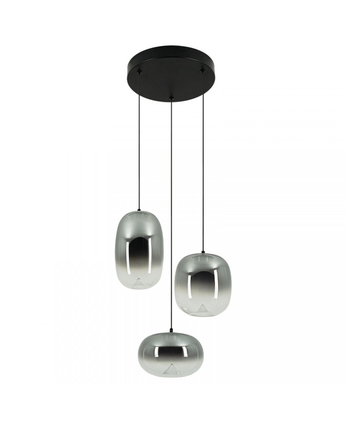 Suspension ZAMBELIS 11W DESIGN Verre Fume-Noir Mat 2613
