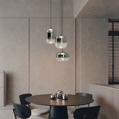 Suspension ZAMBELIS 11W DESIGN Verre Fume-Noir Mat 2613