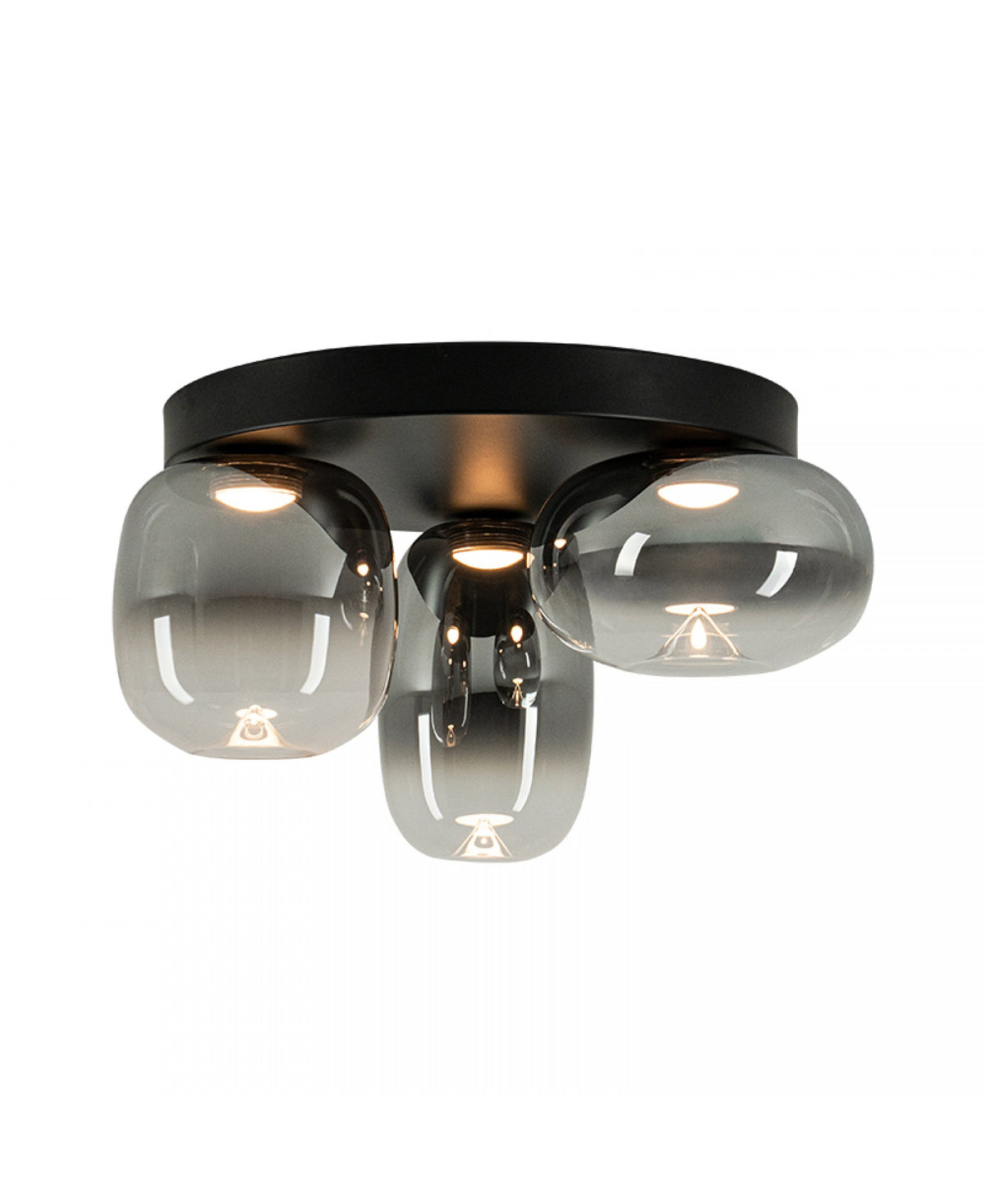 Plafonnier ZAMBELIS 11W DESIGN Verre Fume-Noir Mat 2615