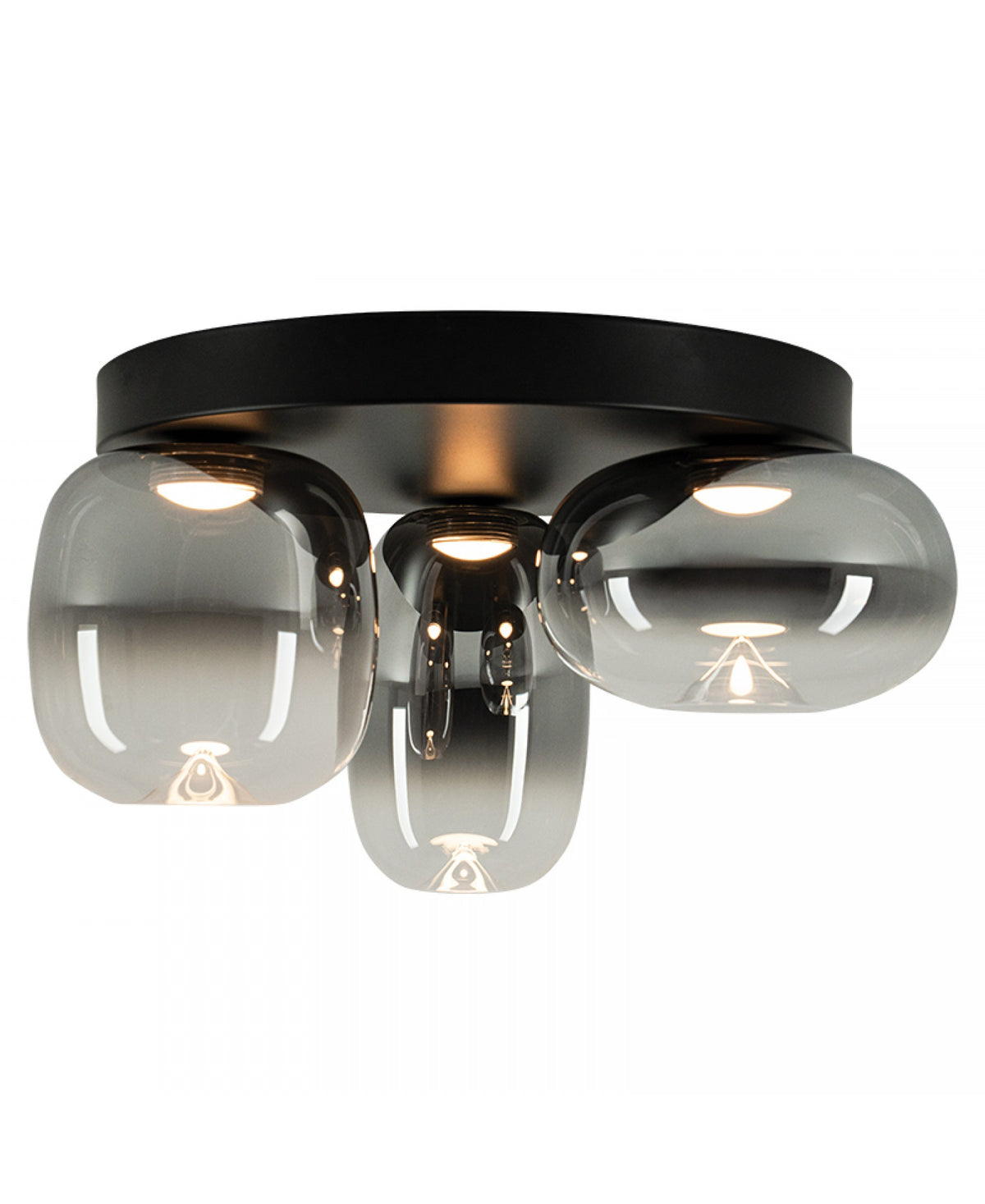 Plafonnier ZAMBELIS 11W DESIGN Verre Fume-Noir Mat 2615