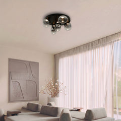 Plafonnier ZAMBELIS 18W DESIGN Verre Fume-Noir Mat 2616