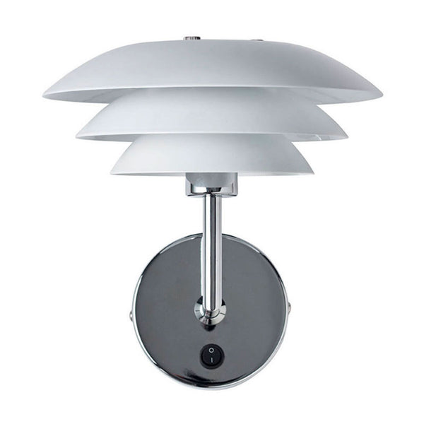 Applique murale DL20 en métal, chromé et blanc mat, hauteur 23 cm