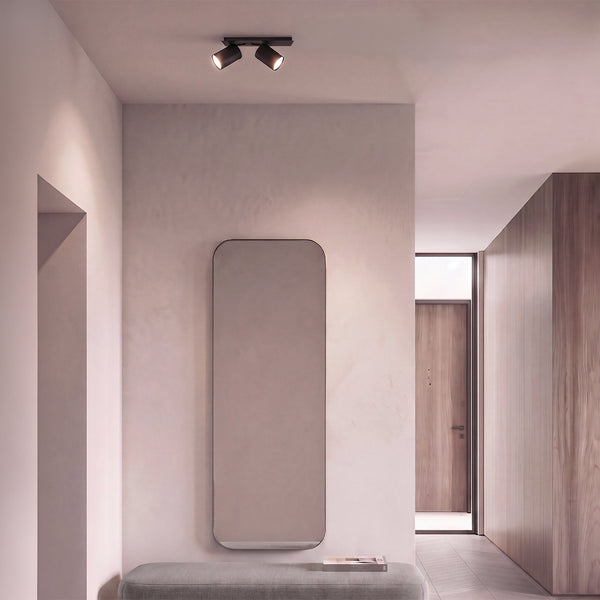 Spot Plafond Double ZAMBELIS 10W DESIGN Noir Mat 2627