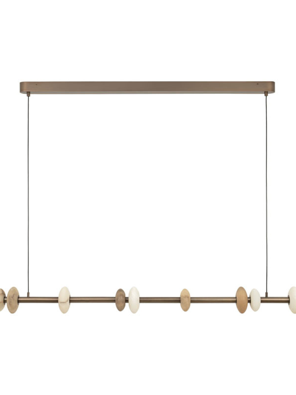 Suspension Lineaire ZAMBELIS 25W DESIGN Bronze Cafe Brosse-Albatre Tabac 2651