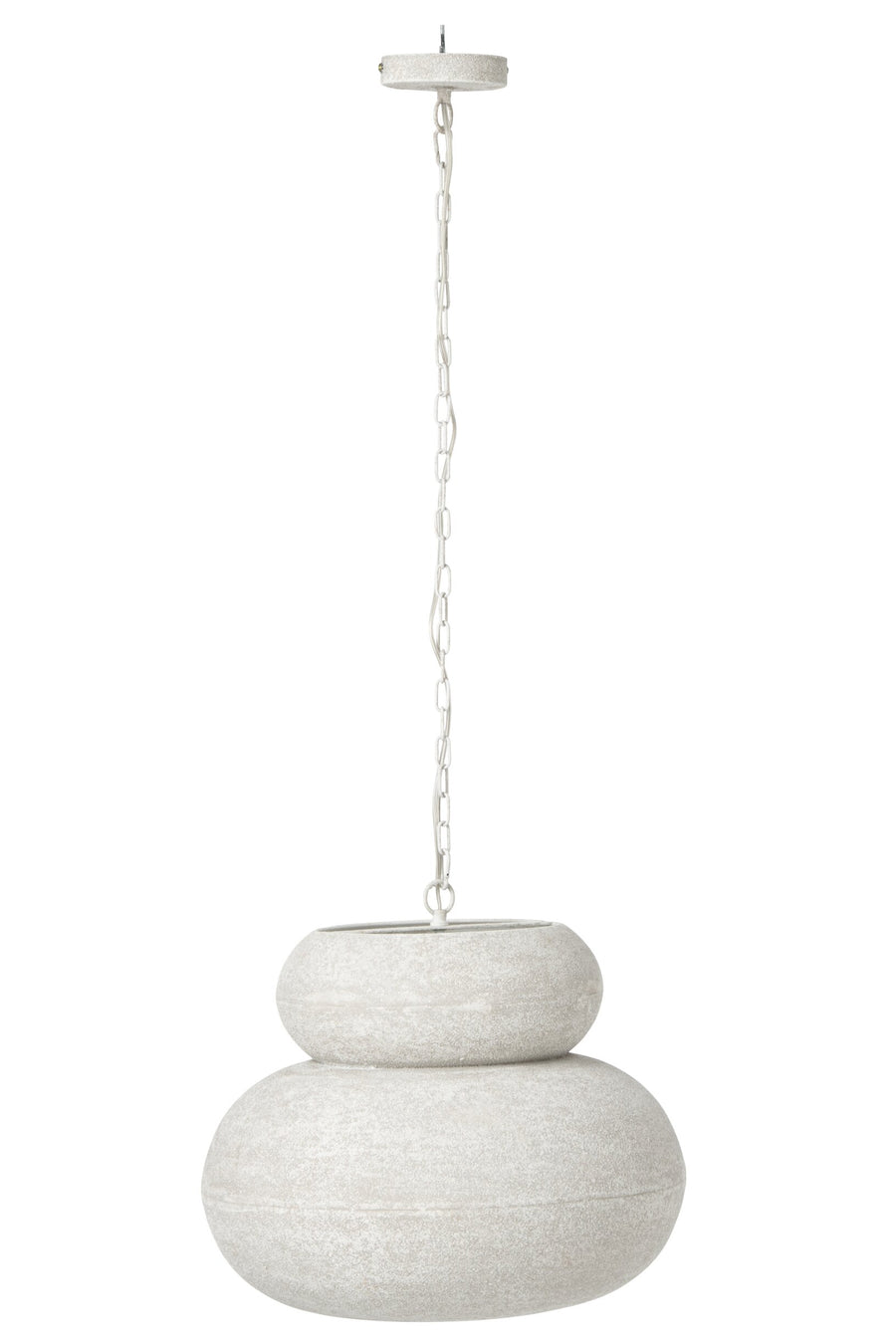 Suspension ronde en fer blanc, grand modèle