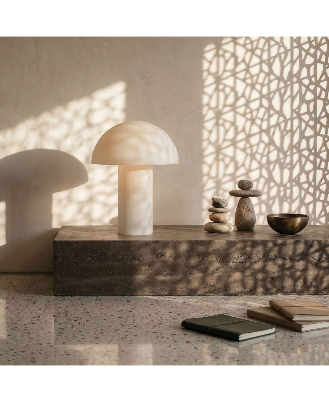 Lampe de Table ZAMBELIS 40W DESIGN Pierre Naturelle 2661