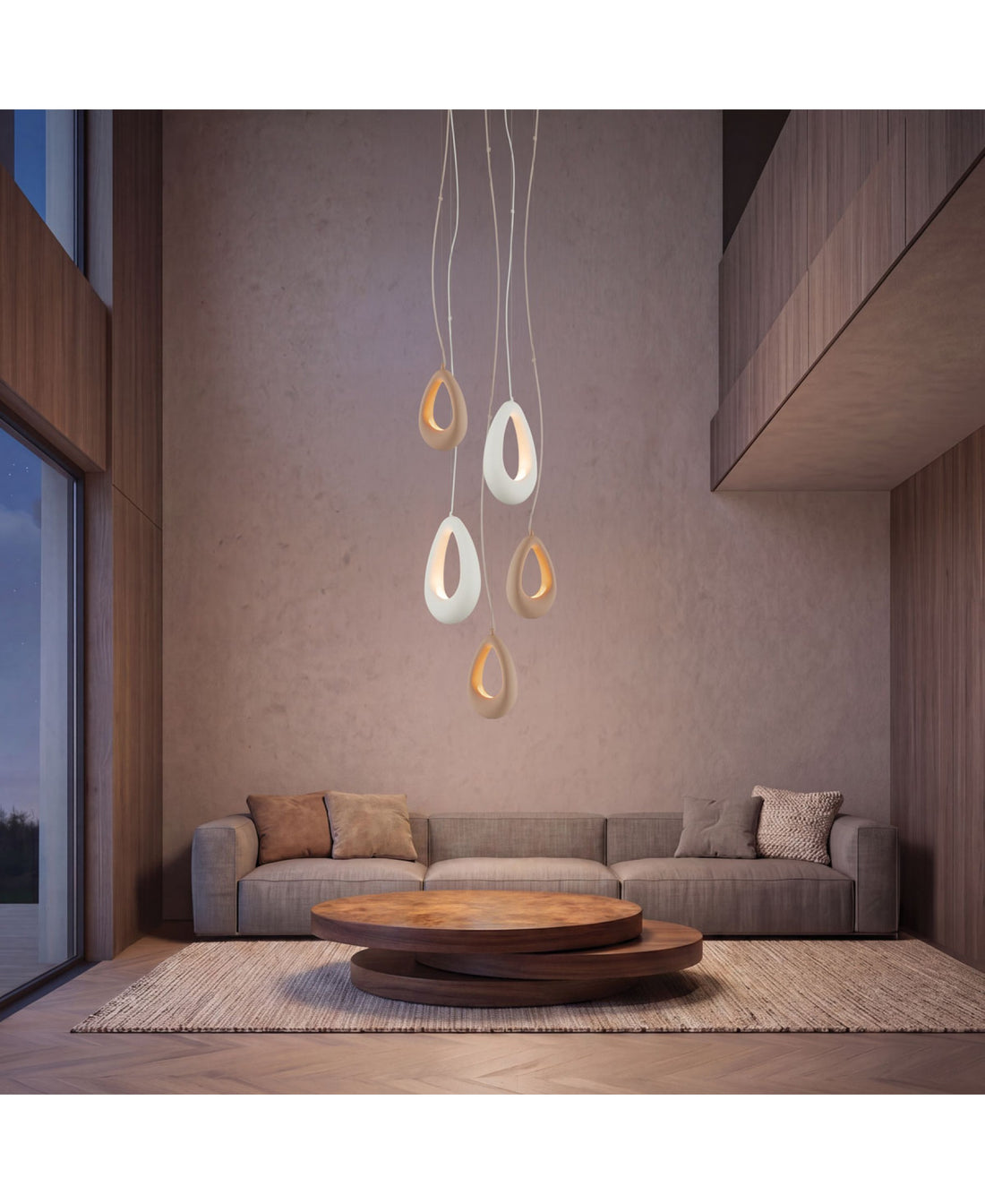 Suspension ZAMBELIS 5W DESIGN Rose Beige Gypse 2664