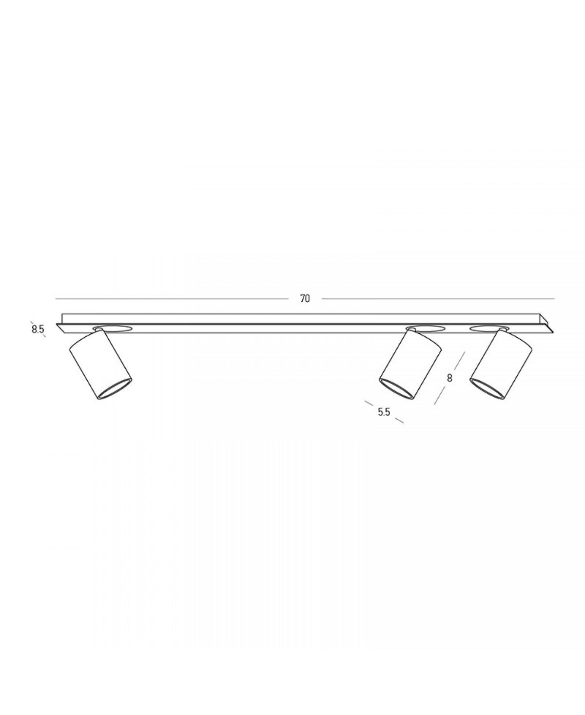 Spot Plafond Triple ZAMBELIS 15W DESIGN Noir Mat 2668