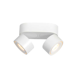 Fez 2674W 2-light white spotlight, dimmable, adjustable and tiltable