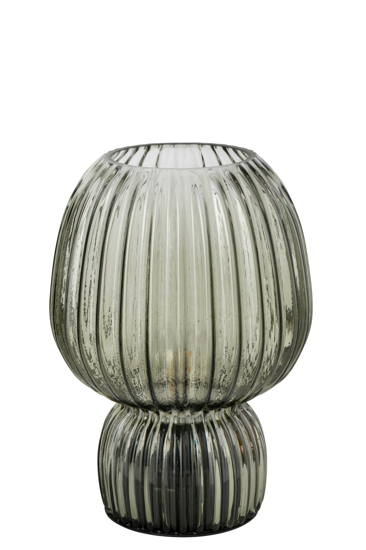 Lampe à poser en verre strié, H 21,5 cm