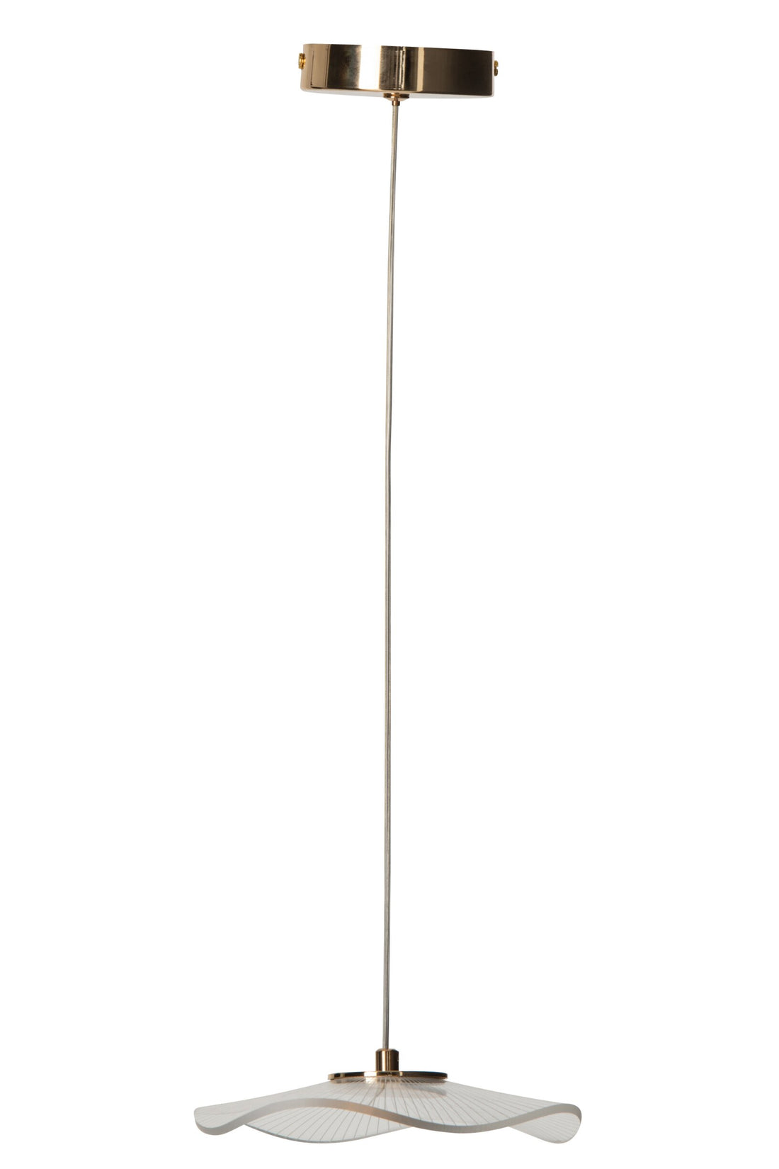 Suspension fleur ondulée en acrylique, doré