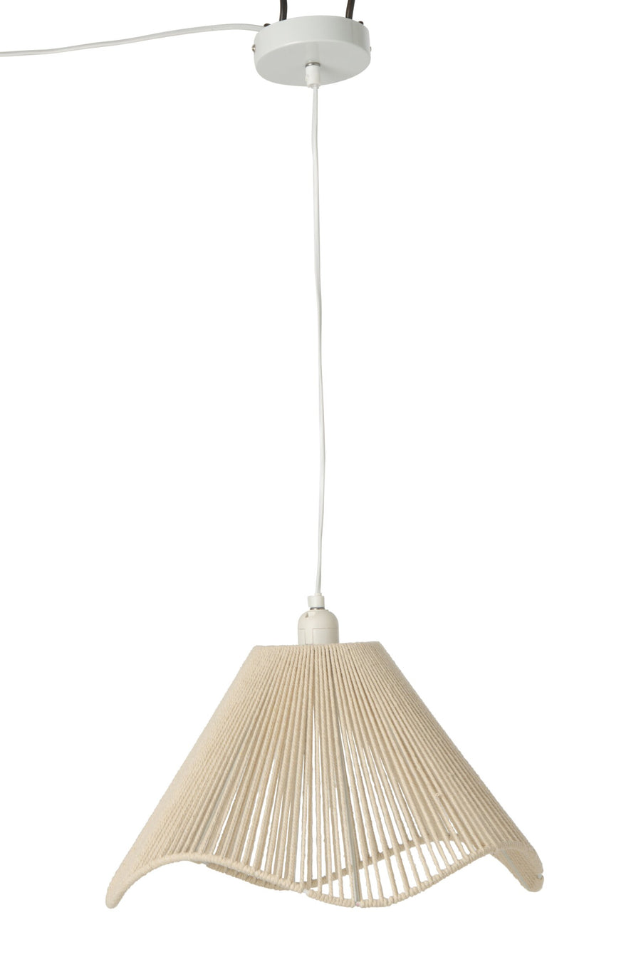 Suspension en corde de lin grège, H 22 cm