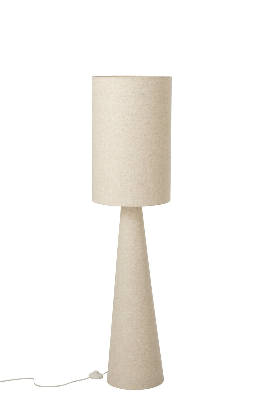 Lampadaire en tissu beige, modèle moyen