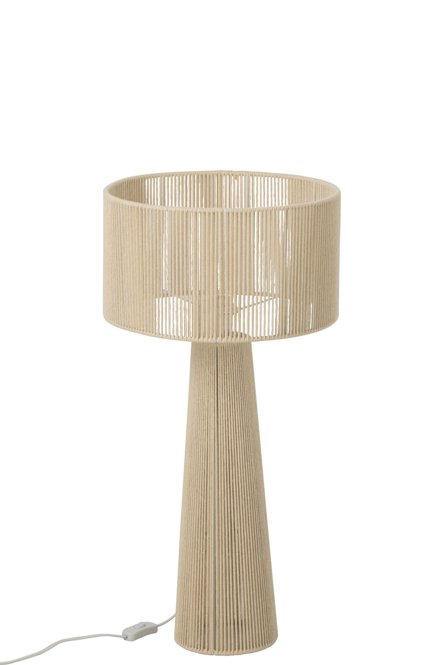 Lampe à poser en corde de papier grège, modèle moyen